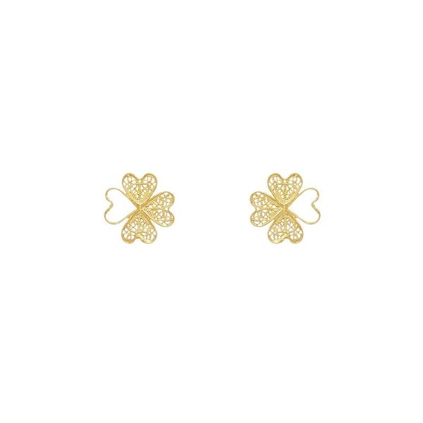 Clover Flower Earrings in Silver Gold Plated
