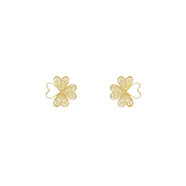 Clover Flower Earrings in Silver Gold Plated