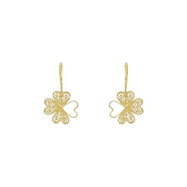 Clover Flower Earrings in Silver Gold Plated