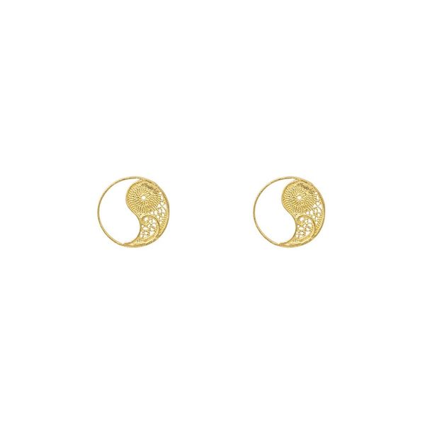 Yin Yang Earrings in Silver Gold Plated