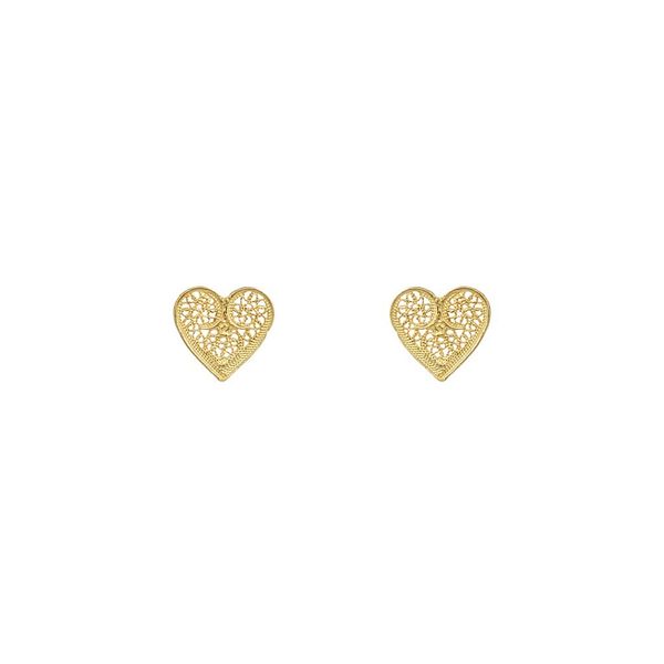 Heart Earrings in Silver Gold Plated