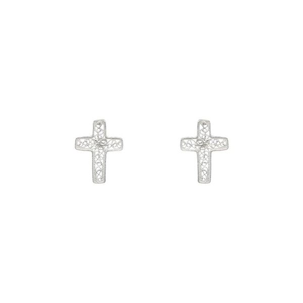 Cross Earrings in Silver