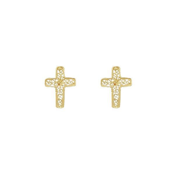 Cross Earrings in Silver Gold Plated