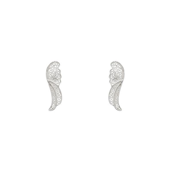 Angel Wing Earrings in Silver