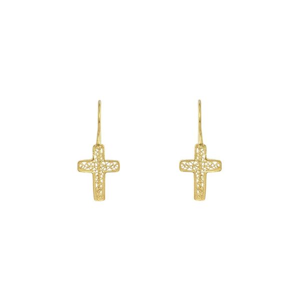 Cross Earrings in Silver Gold Plated