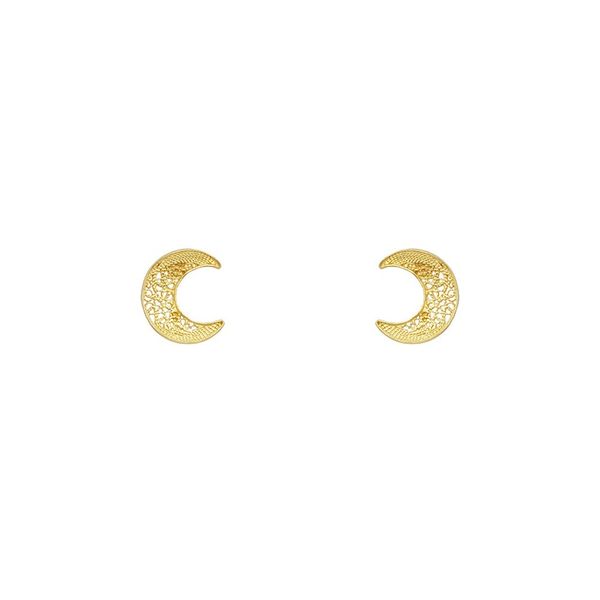 Moon Earrings in Silver Gold Plated