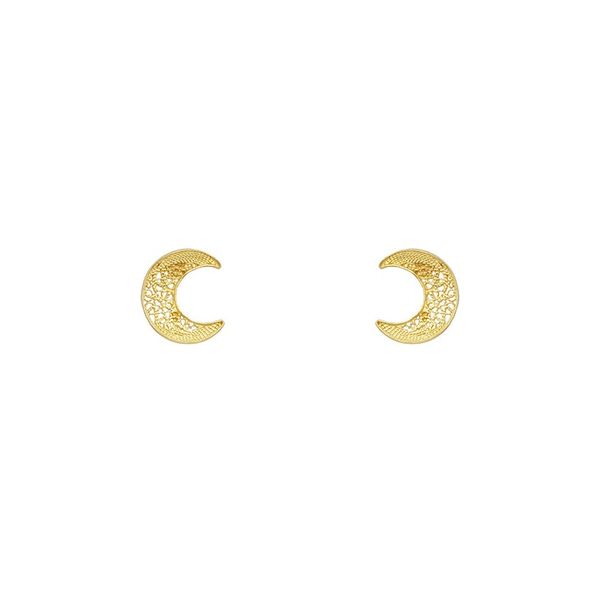 Moon Earrings in Silver Gold Plated