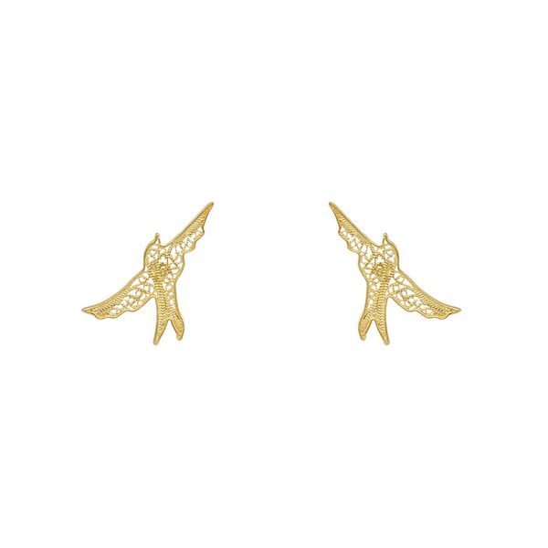 Swallow Earrings in Silver Gold Plated