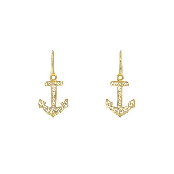Anchor Earrings in Silver Gold Plated
