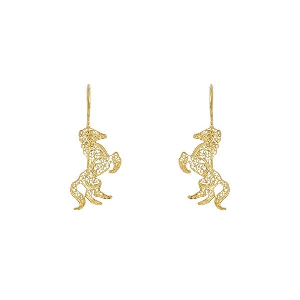 Horse Earrings in Silver Gold Plated