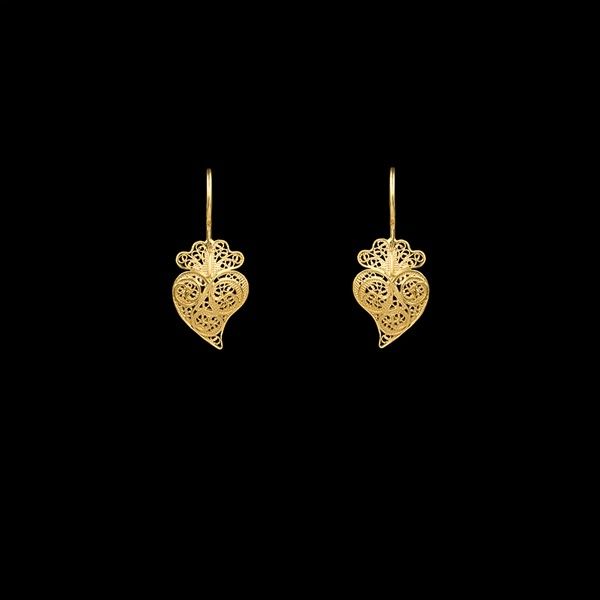 Viana's Heart Earrings in Silver Gold Plated