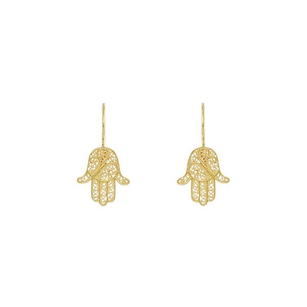 Hamsá Earrings in Silver Gold Plated