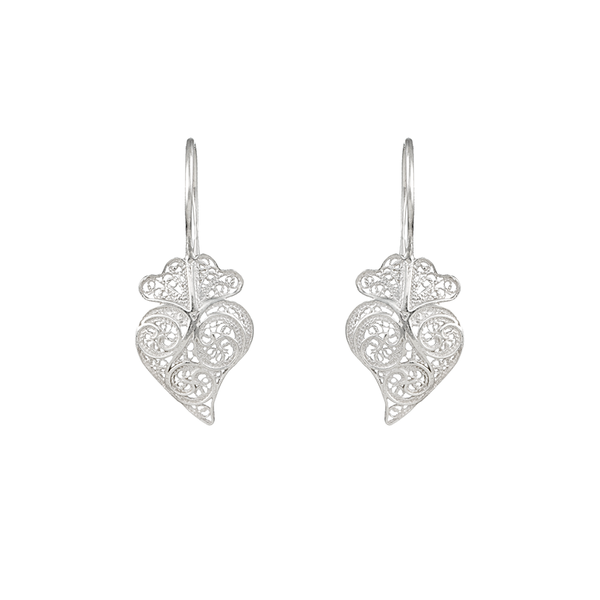 Viana's Heart Earrings in Silver