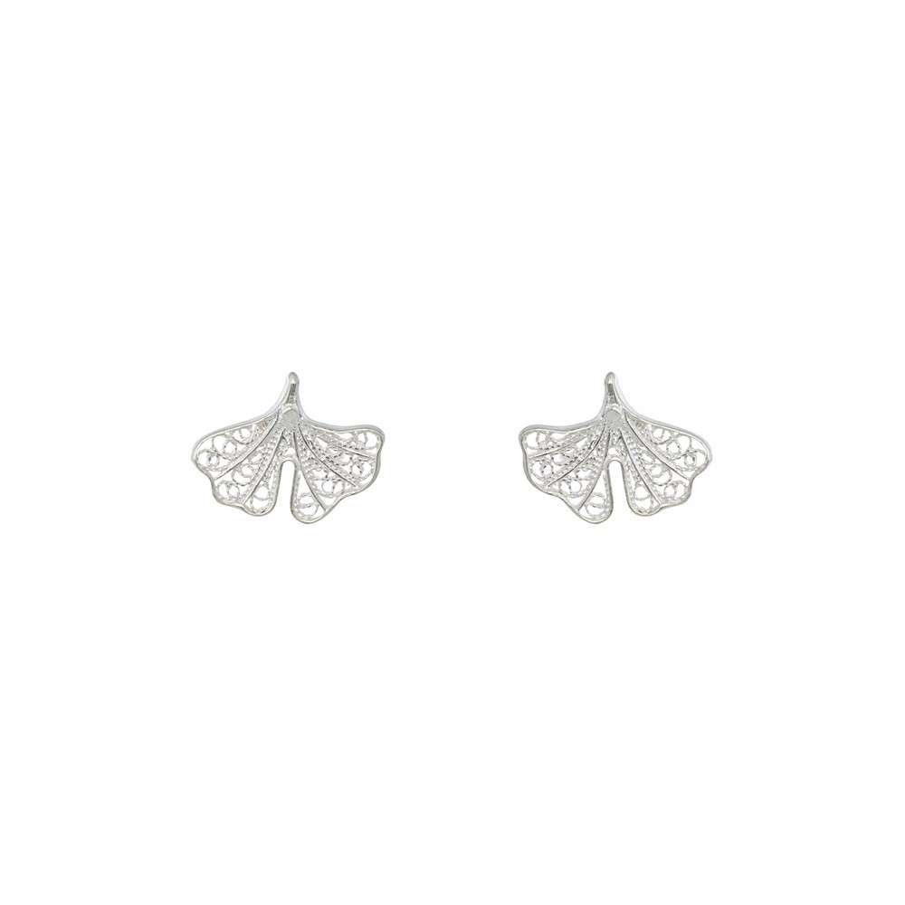 Brincos Prata Ginkgo Biloba