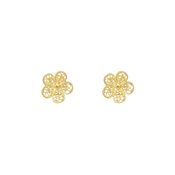 Flower Earrings in Silver Gold Plated