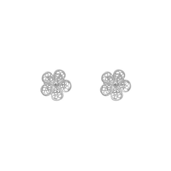 Flower Earrings in Silver