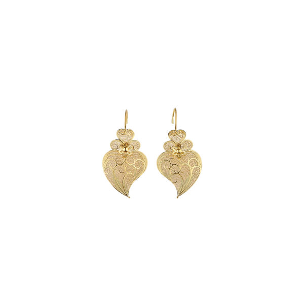 Earrings "Coração de Viana" (Viana Heart) 30mm, in Gold 19.2K