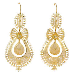 Earrings "Princesa" (Princess Earrings) 80mm, in Gold 19.2K