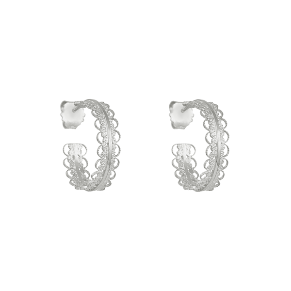 Hoops in Silver "Embroidery"