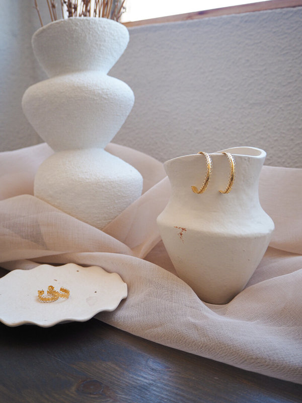 Hoops in Silver "Embroidery"