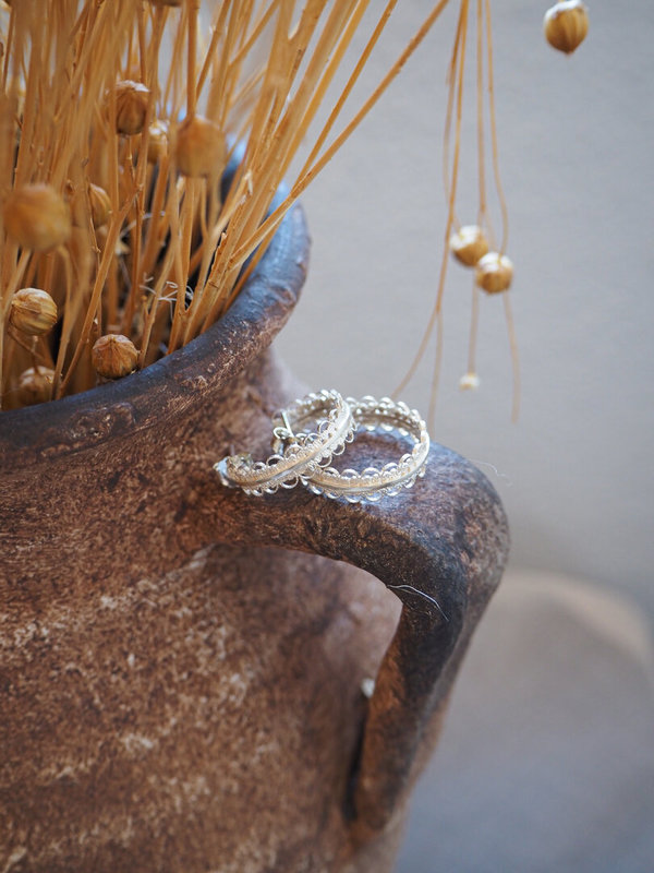 Hoops in Silver "Embroidery"