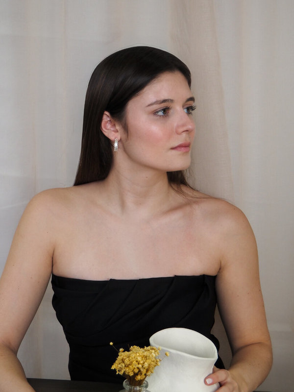 Hoops in Silver "Embroidery"