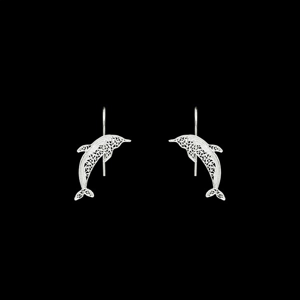 Dolphin Earrings in Silver