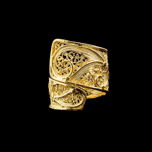 Ring Portuguese Filigree Design in Silver Gold plated