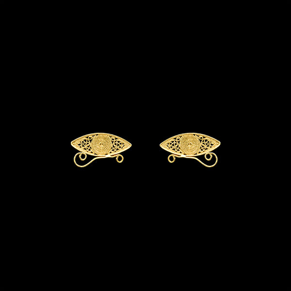 Greek Eye Earrings in Silver Gold Plated