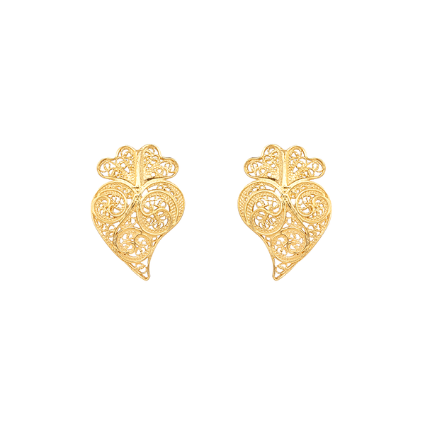 Brincos "Coração de Viana" de 1,5 cm.