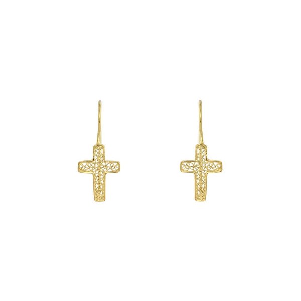 Cross Earrings in Silver Gold Plated