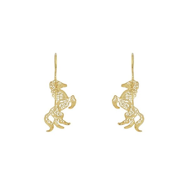 Horse Earrings in Silver Gold Plated