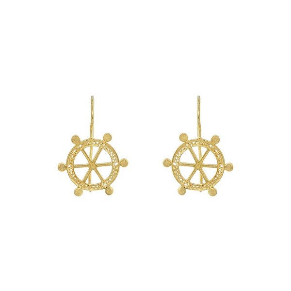 Rudder Earrings in Silver Gold Plated