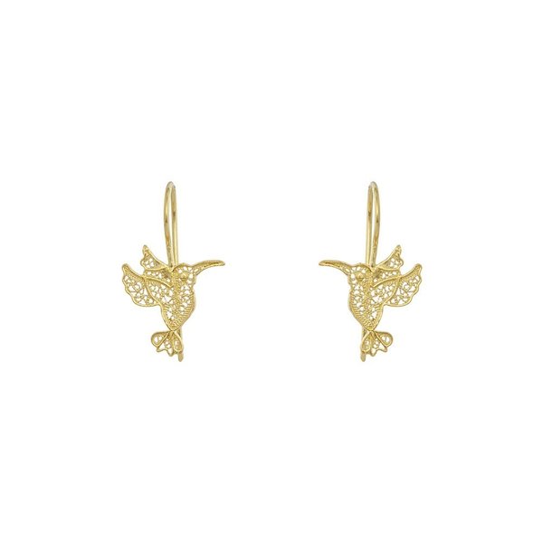 Hummingbird Earrings in Silver Gold Plated