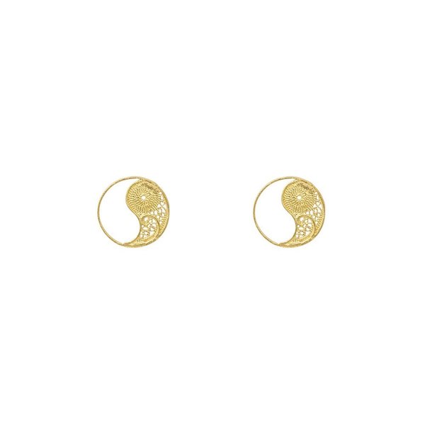 Yin Yang Earrings in Silver Gold Plated