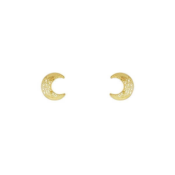 Moon Earrings in Silver Gold Plated