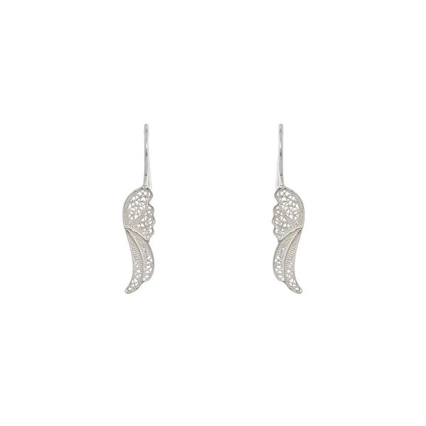 Angel Wing Earrings in Silver
